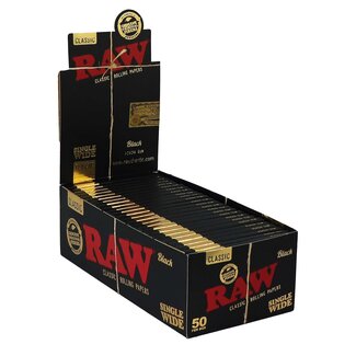 Raw Raw Black Classic Rolling Paper Box Short Single Wide