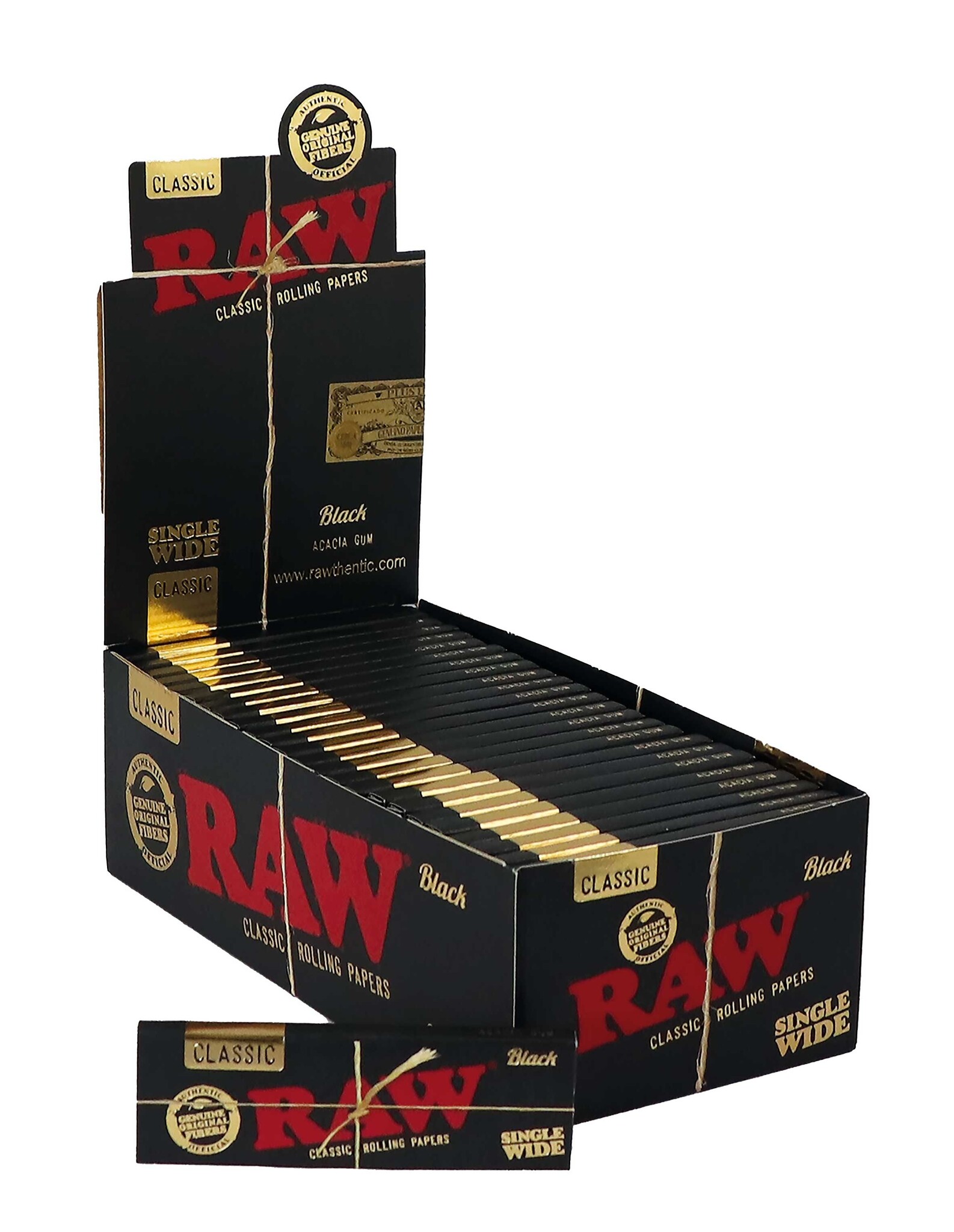 Raw Black Classic Rolling Paper Box Short Single Wide - Haddocks ...