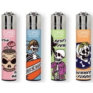Clipper Set of 4 Clipper Lighters Summer Skulls