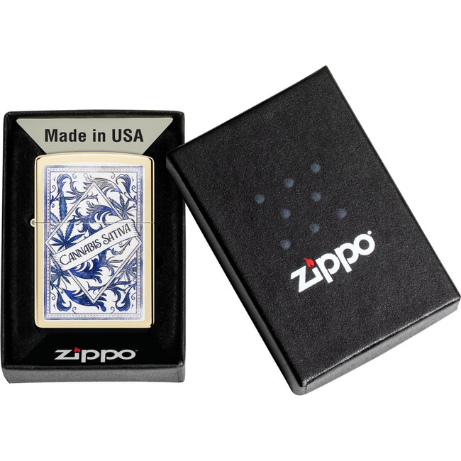 Aansteker Zippo Champagne Cannabis Sativa