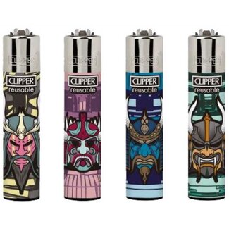 Clipper Set van 4 Clipper Aanstekers Samurai Masks