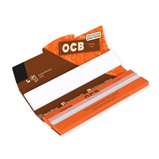 OCB Virgin Kingsize Slim Rolling Paper Combi Pack Box