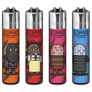 Clipper Set of 4 Clipper Lighters Terror Pixel