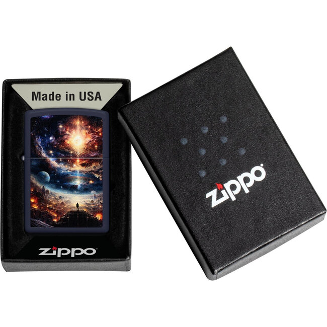 Aansteker Zippo Navy Blue Matte Realms Sky