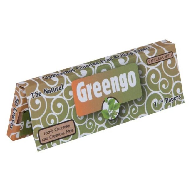Greengo Unbleached 1 1/4 Rolling Paper Box