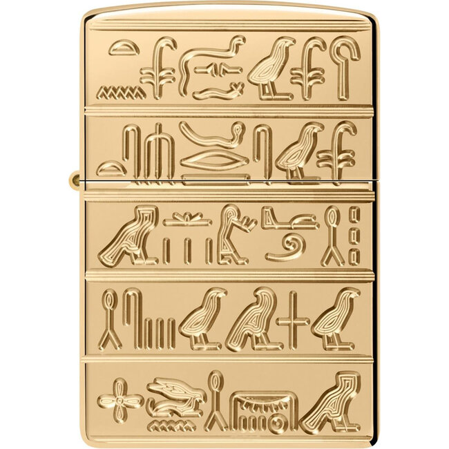 Aansteker Zippo Armor Case Deep Carved Hieroglyphs