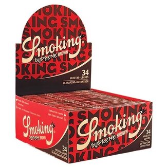 Smoking Smoking Kingsize Slim Supreme Brown Rolling Paper Box