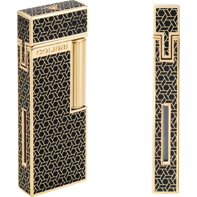Lighter Colibri Continental Gold Pattern