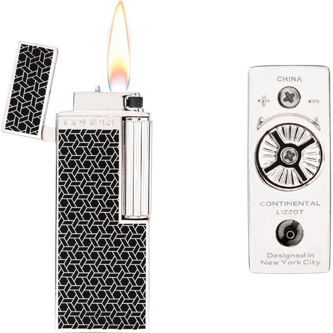 Aansteker Colibri Continental Chrome Pattern