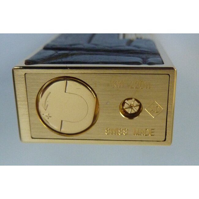 Aansteker Dunhill Rollagas Alligator Gold Plated Brown