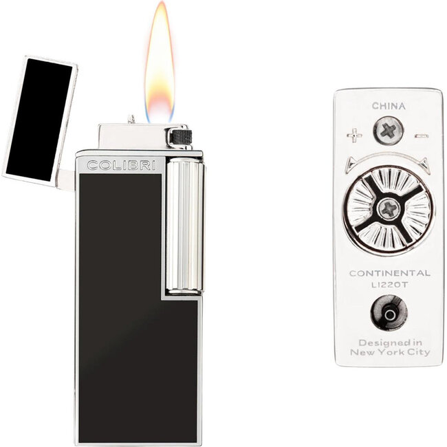 Lighter Colibri Continental Black & Chrome