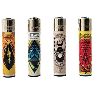 Clipper Set of 4 Clipper Lighters Astro Skulls