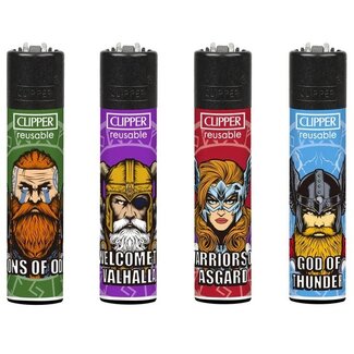 Clipper Set of 4 Clipper Lighters Kings of Valhalla
