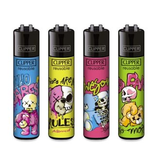 Clipper Set van 4 Clipper Aanstekers Bear Skulls