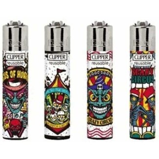 Clipper Set of 4 Clipper Lighters Horror Circus