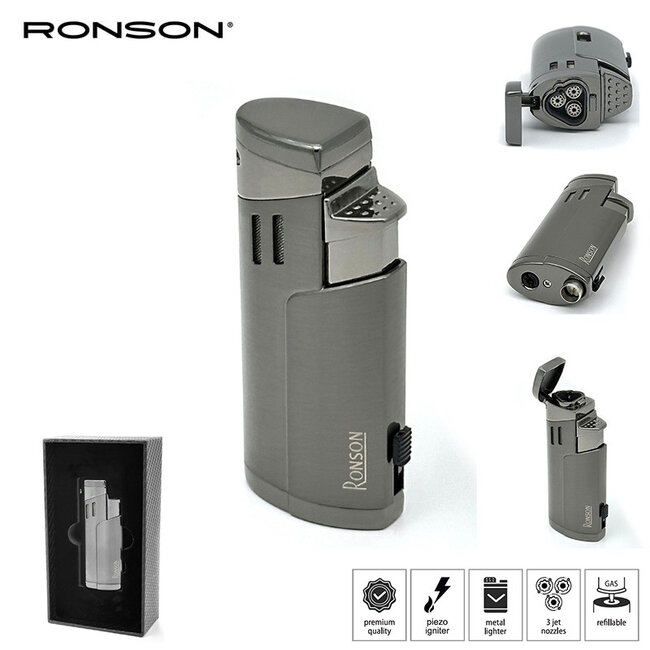 Aansteker Ronson Cyclon Gun Metal Satin