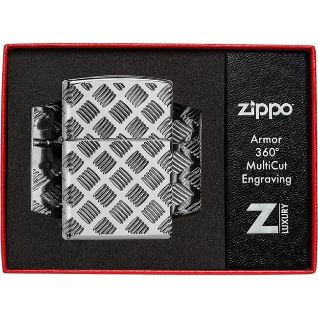 Aansteker Zippo Armor Case Deep Carved Diamond Plate