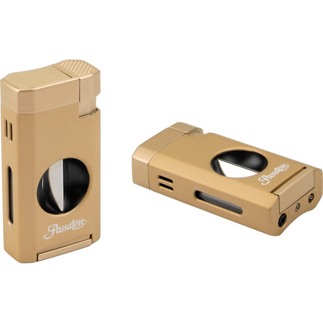 Aansteker Passatore Double Jet-Flame Gold Satin