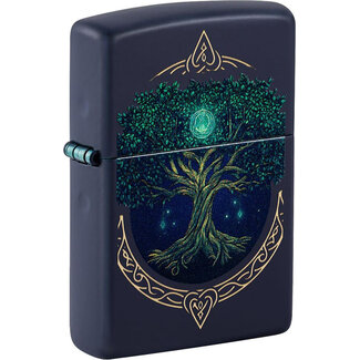 Zippo Aansteker Zippo Navy Blue Matte Tree of Life