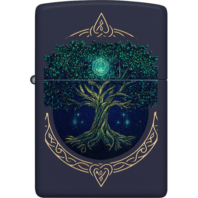 Aansteker Zippo Navy Blue Matte Tree of Life
