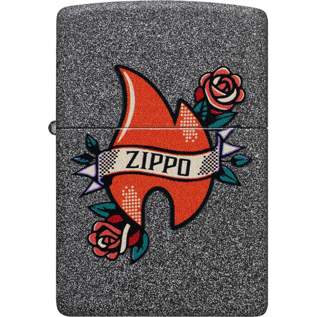 Aansteker Zippo Iron Stone Flame Tattoo
