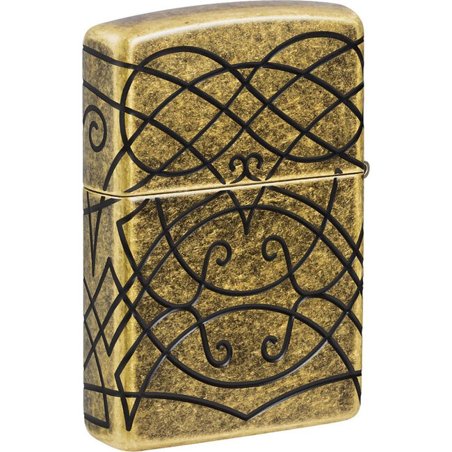 Aansteker Zippo Armor Case Deep Carved Elegant Flame