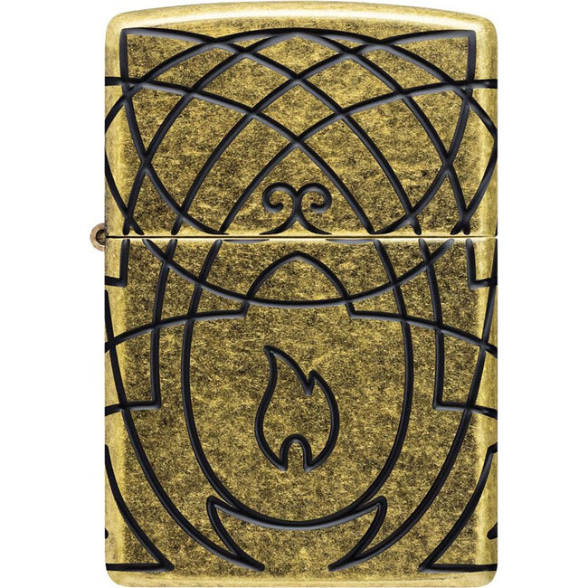 Aansteker Zippo Armor Case Deep Carved Elegant Flame
