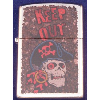 Zippo Aansteker Zippo Keep Out Pirate Skull