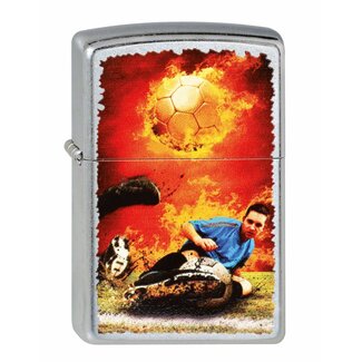 Zippo Lighter Zippo Soccer on Fire