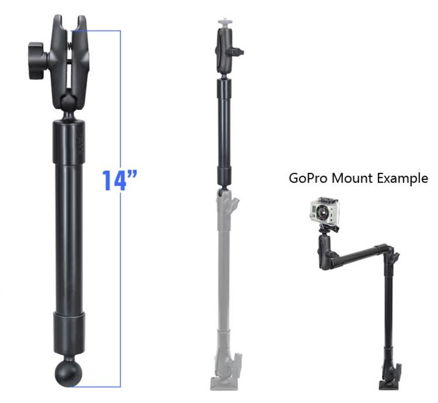 Verlengstuk 35 cm met B-Kogel en Socketarm - RAP-BB-230-14-201U