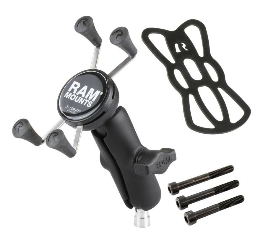 Motor Montageset met M8 Stuurbout, Klemarm en X-Grip Smartphone Houder