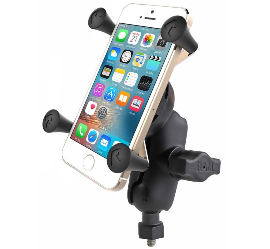 X-Grip Telefoonhouder Set met Korte Klemarm en M6 Boutbevestiging