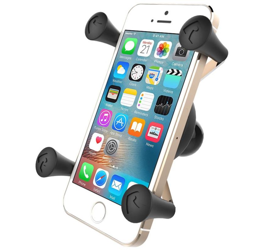X-Grip Telefoonhouder Set met Korte Klemarm en M6 Boutbevestiging