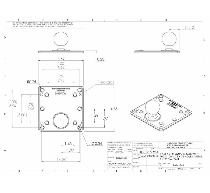 RAM-246 Vesa base C-Kogel