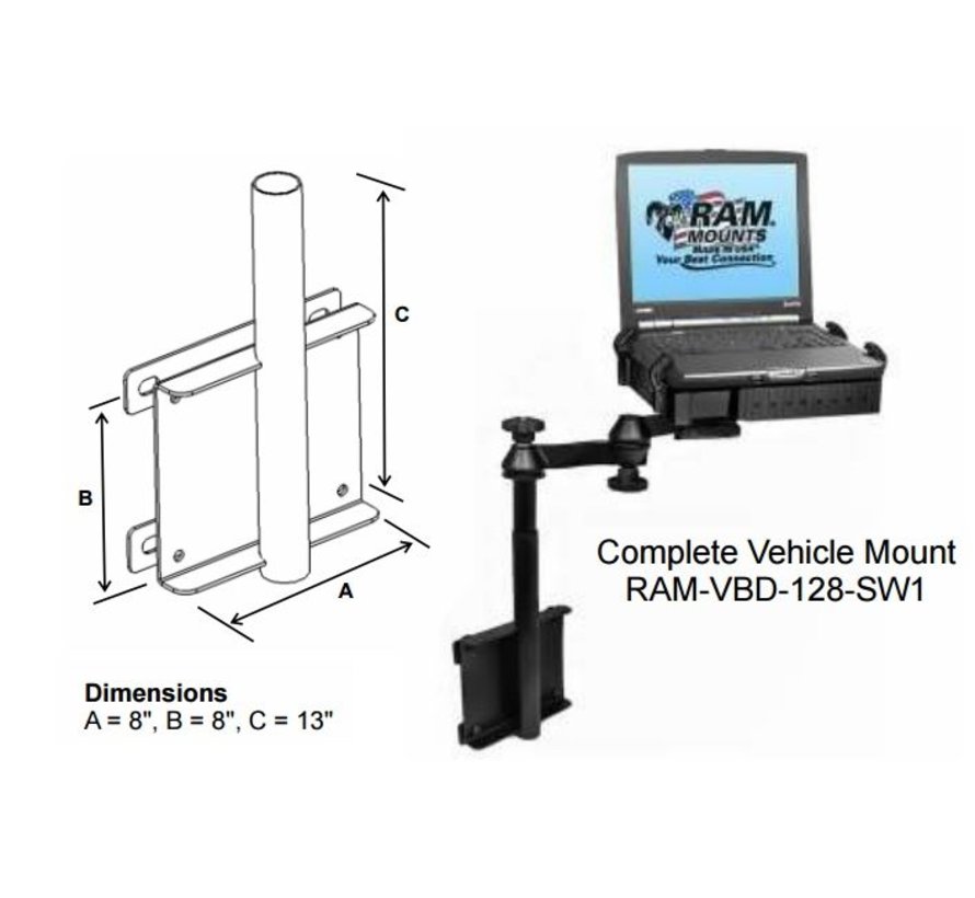 Vertical Drill-down Double Swingarm laptop RAM-VBD-128-SW1