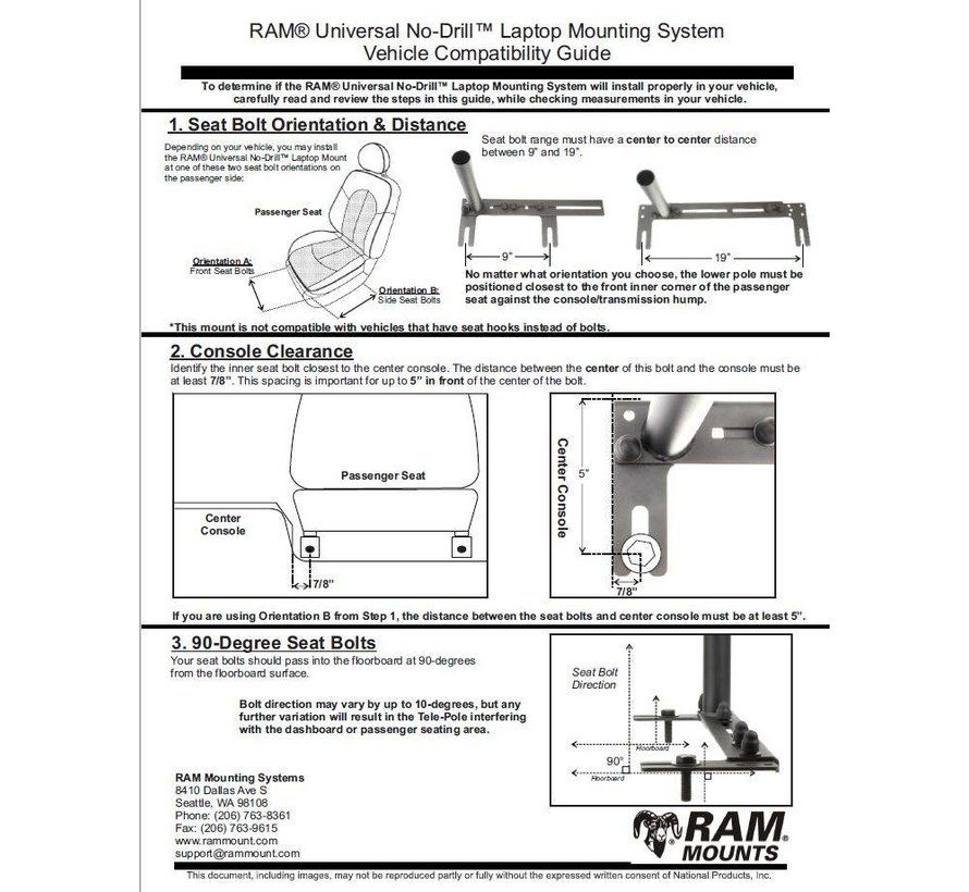 12" X-Grip tablethouder met No-Drill™ universele basis RAM-VB-196-UN11