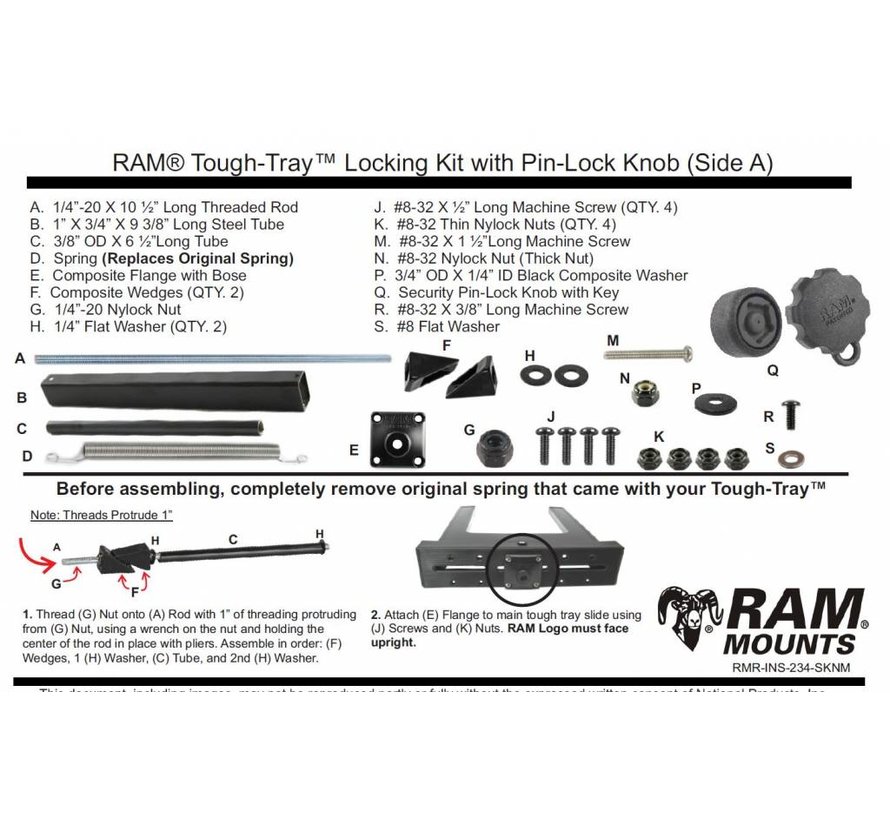 Secure-N-Motion™ Laptop Tray Security Pin-Lock™ Kit