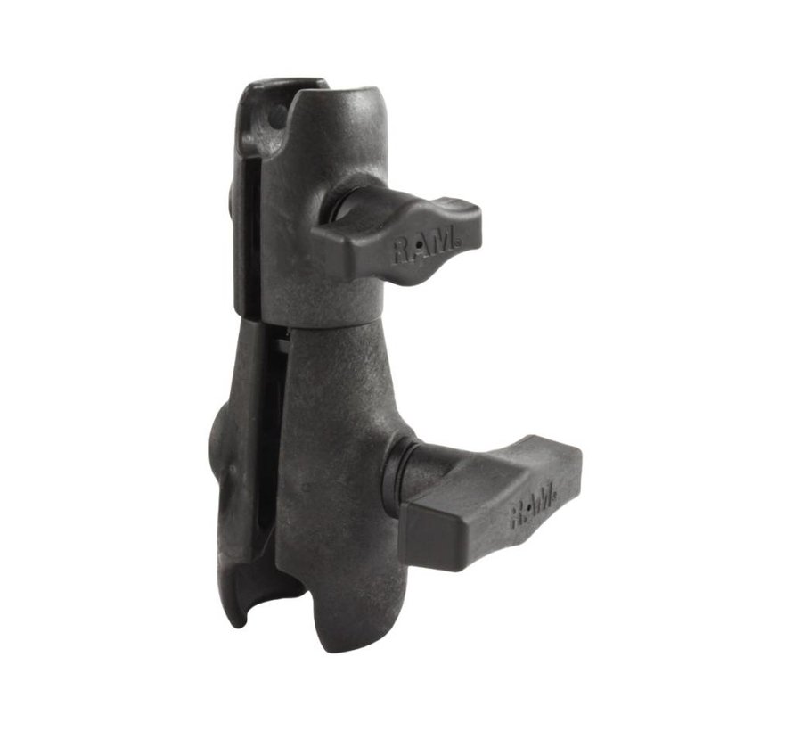 Dubbele Klemarm C naar B Kogel - 38 mm naar 25 mm - Draaibaar