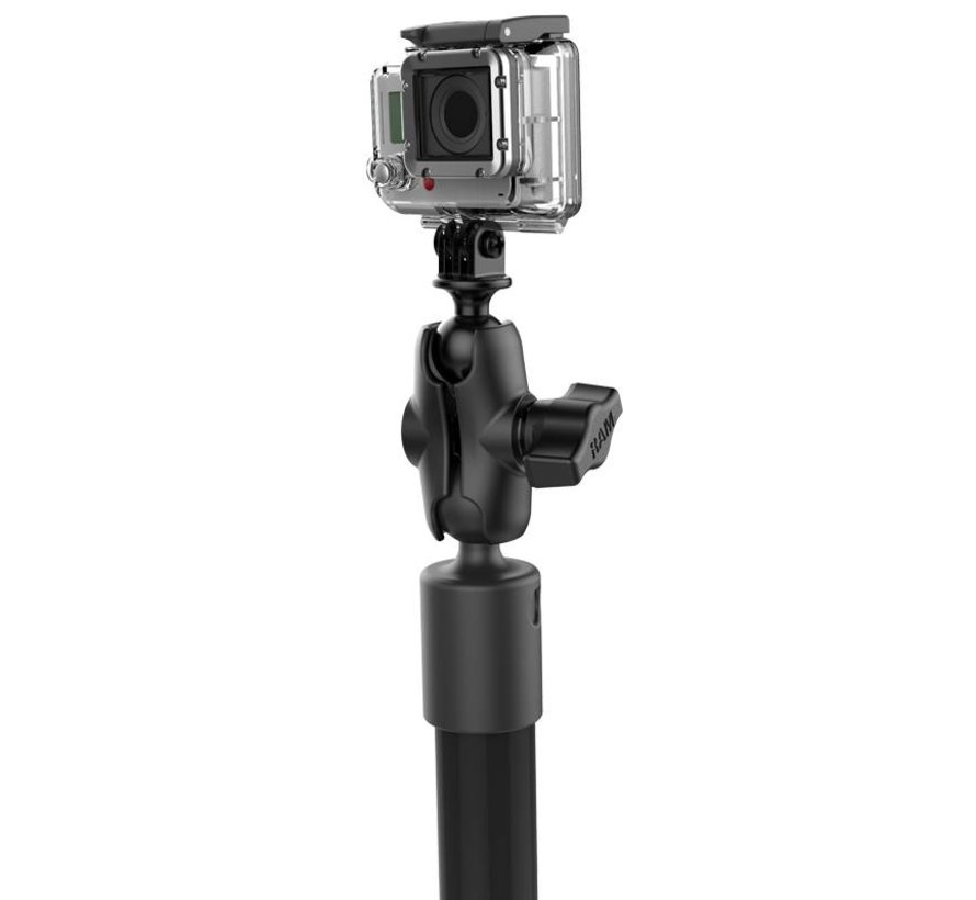 Tough-Pole™ Action Camera Mount met Track Base (double pipe)