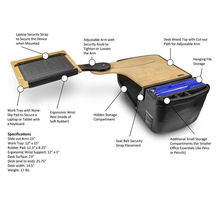 Reach Desk mobiele laptop werkplek