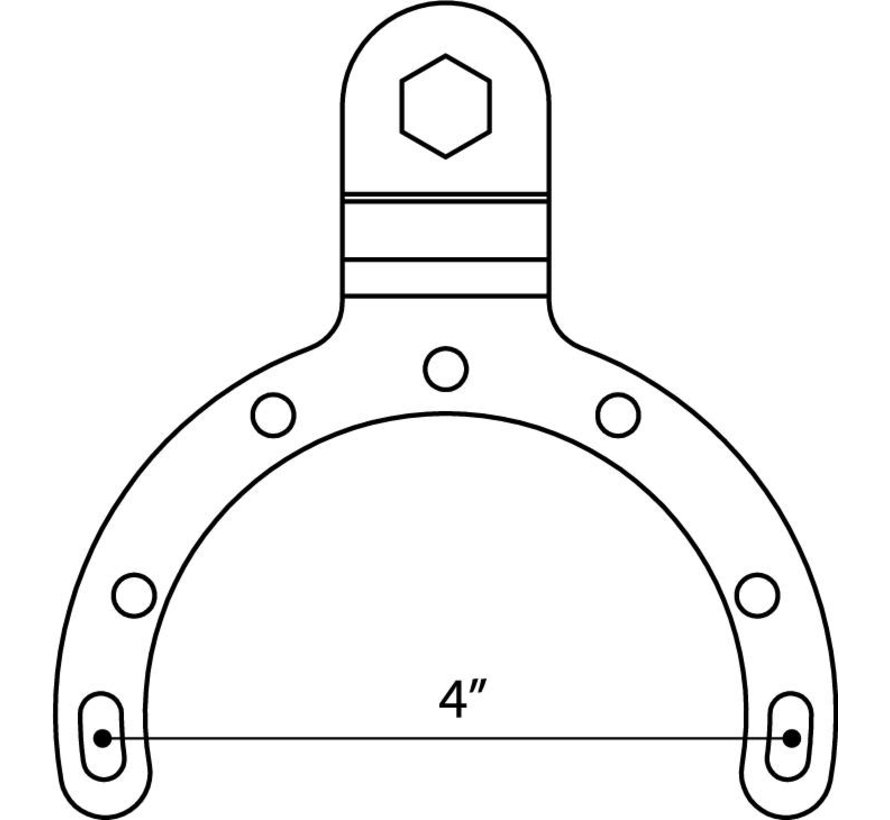 Benzinetank beugel large met B-kogel