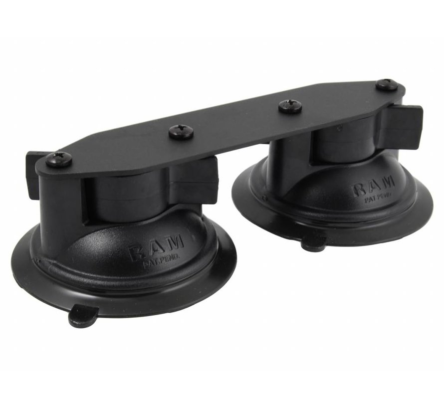 Double 8.5 cm Suction Cup Base - Rechte plaat