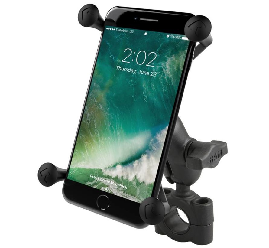 Torque™ large smartphone stangbevestigingset met X-Grip RAM-B-408-75-1-A-UN10U - Kort