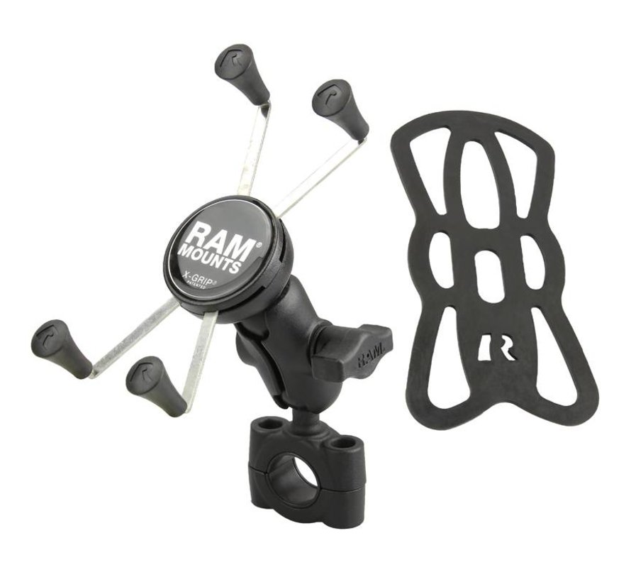 Torque™ large smartphone stangbevestigingset met X-Grip RAM-B-408-75-1-A-UN10U - Kort