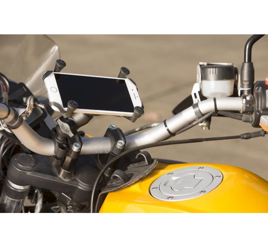 Torque™ large smartphone stangbevestigingset met X-Grip RAM-B-408-75-1-A-UN10U - Kort