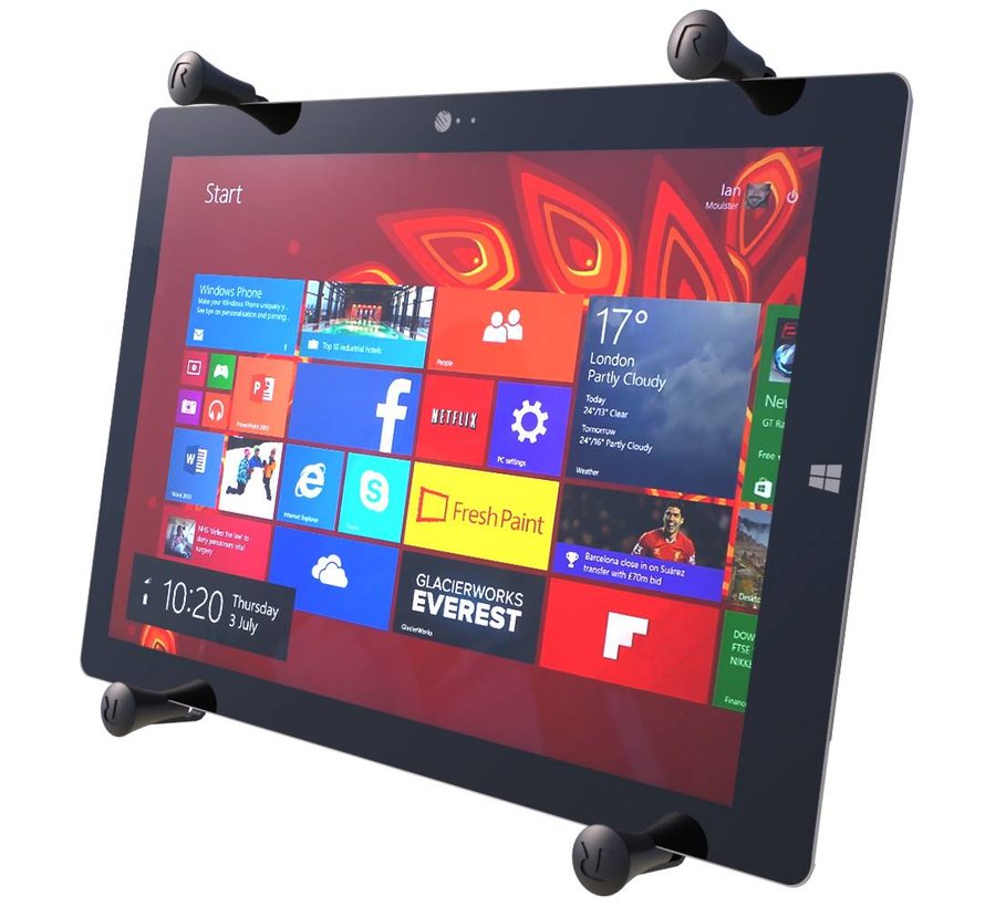 X-Grip 12 inch Tablet Houder Dual Articulating zuignap