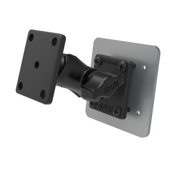RAM Mount Klemhouder kort met 2 B-kogels en backing plate RAM-B-141-A -BPU
