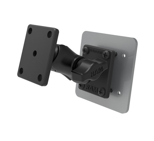 RAM Mount Klemhouder kort met 2 B-kogels en backing plate RAM-B-141-A -BPU