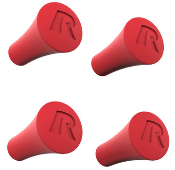 RAM Mount Rubberen dopjes X-Grip (4) - Rood