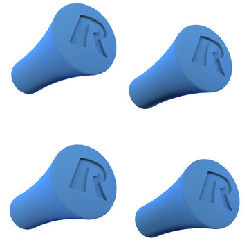 RAM Mount Rubberen dopjes X-Grip (4) - Blauw